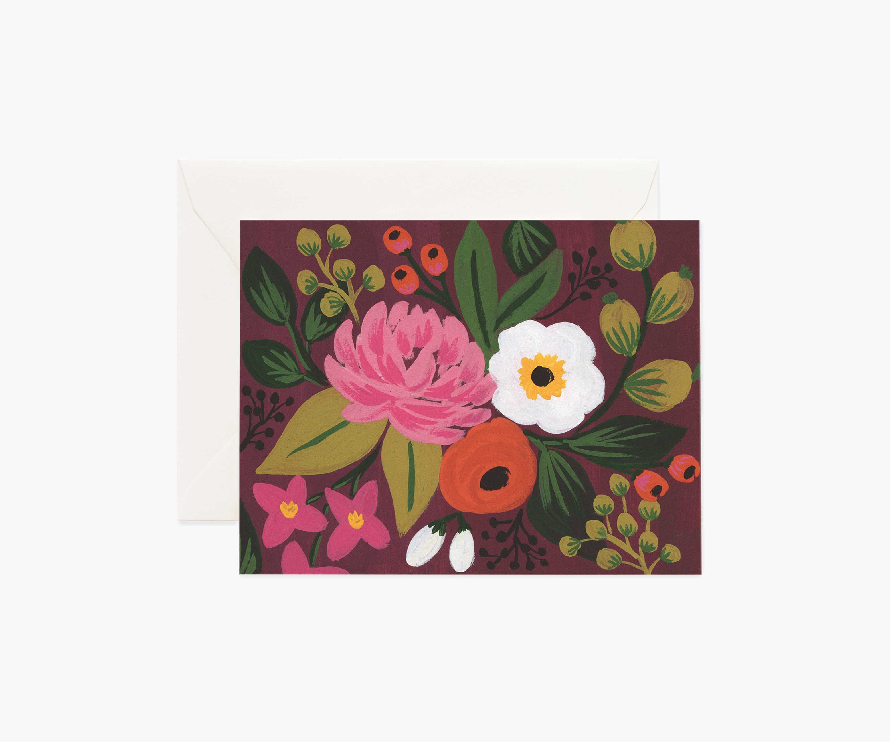 Vintage Blossoms Burgundy Everyday Card | Rifle Paper Co.